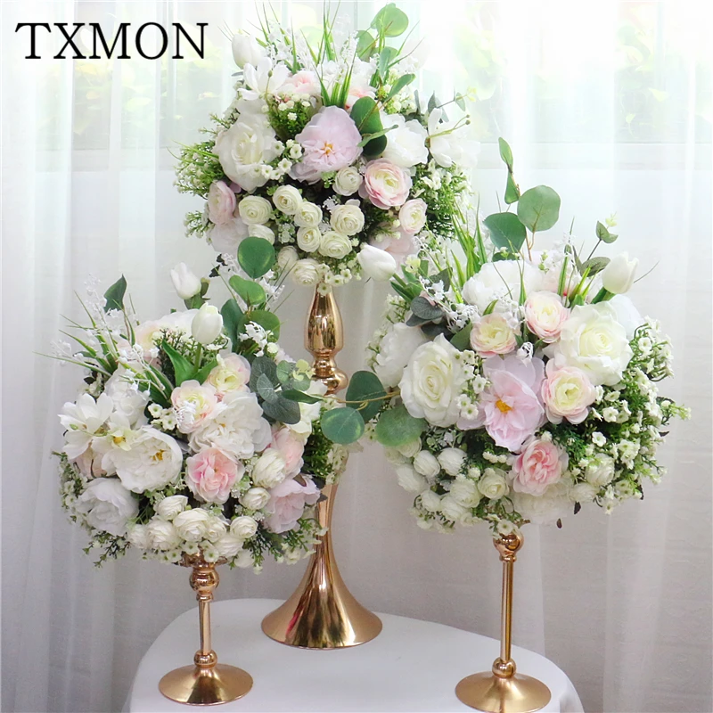 fleurs artificielle TXMON élégant mariage Table Center fleur boule mariage  route conduit artificielle fleur Focus mariage fond fleur décoration