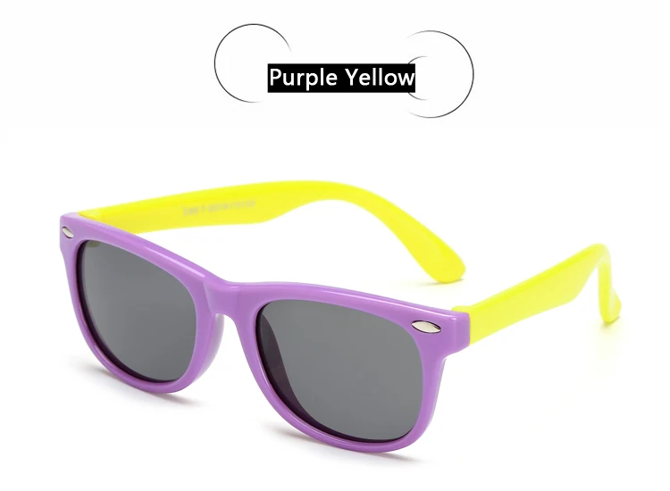 purple yellow Гибкие очки Детские поляризованные для безопасности ребенка Покрытие Солнцезащитные очки UV400 очки оттенки младенческой oculos - Цвет линз: purple yellow