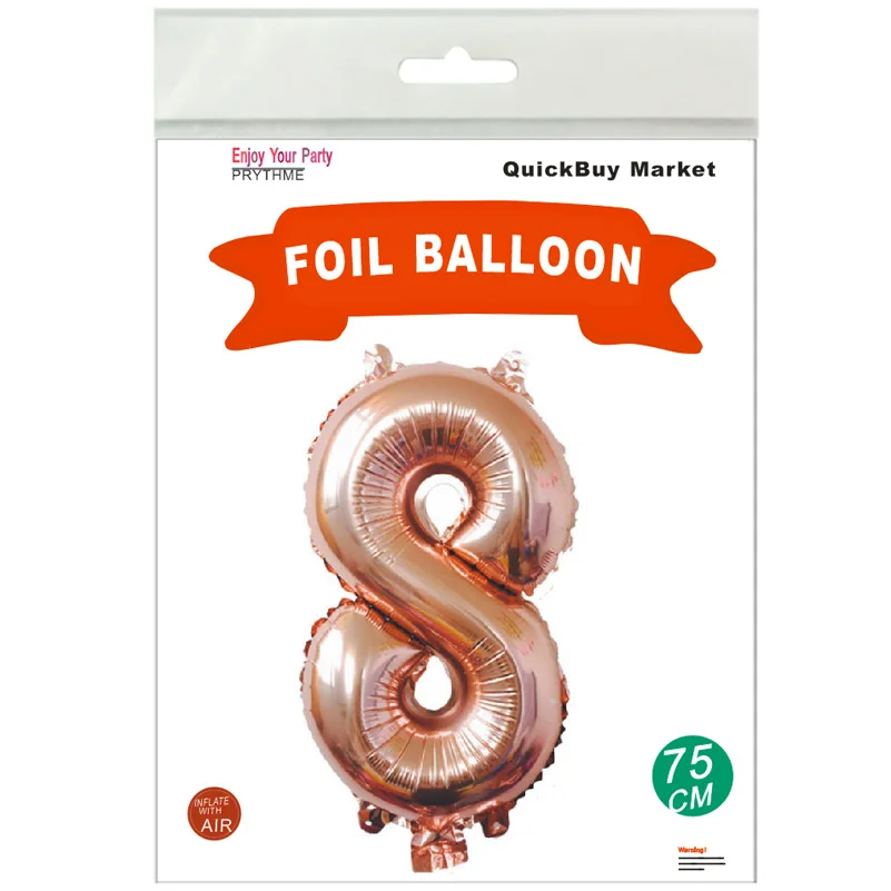 32inch number foil balloon -independant package -3