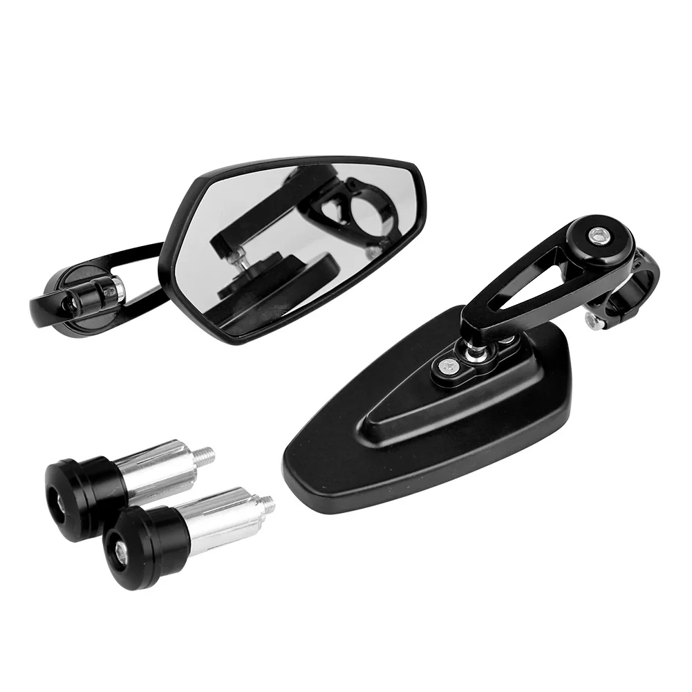 Motorcycle Handle Bar Mirror 360 Degree Swivel Universal 7/8" Handle Bar End Billet Aluminum Side Rearview Mirror For Haonda Yamaha Suzuki