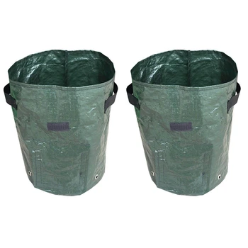 

2 Pcs Potato Growing Bags 34 x 35cm Planter Bags with Flap Window and Handle Grow Vegetables Potato Carrot Tomato Onion