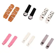 Милые женские зимние носки без пятки средней длины для девочек; домашние утепленные тапочки; носки-тапочки для сна