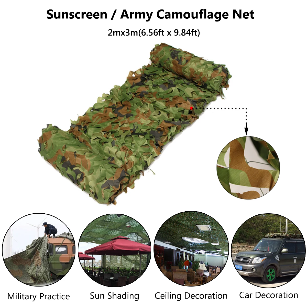Woodland Camouflage Netting Military Army Camo Hunting Hide Cover Net 4mX1.5m US 