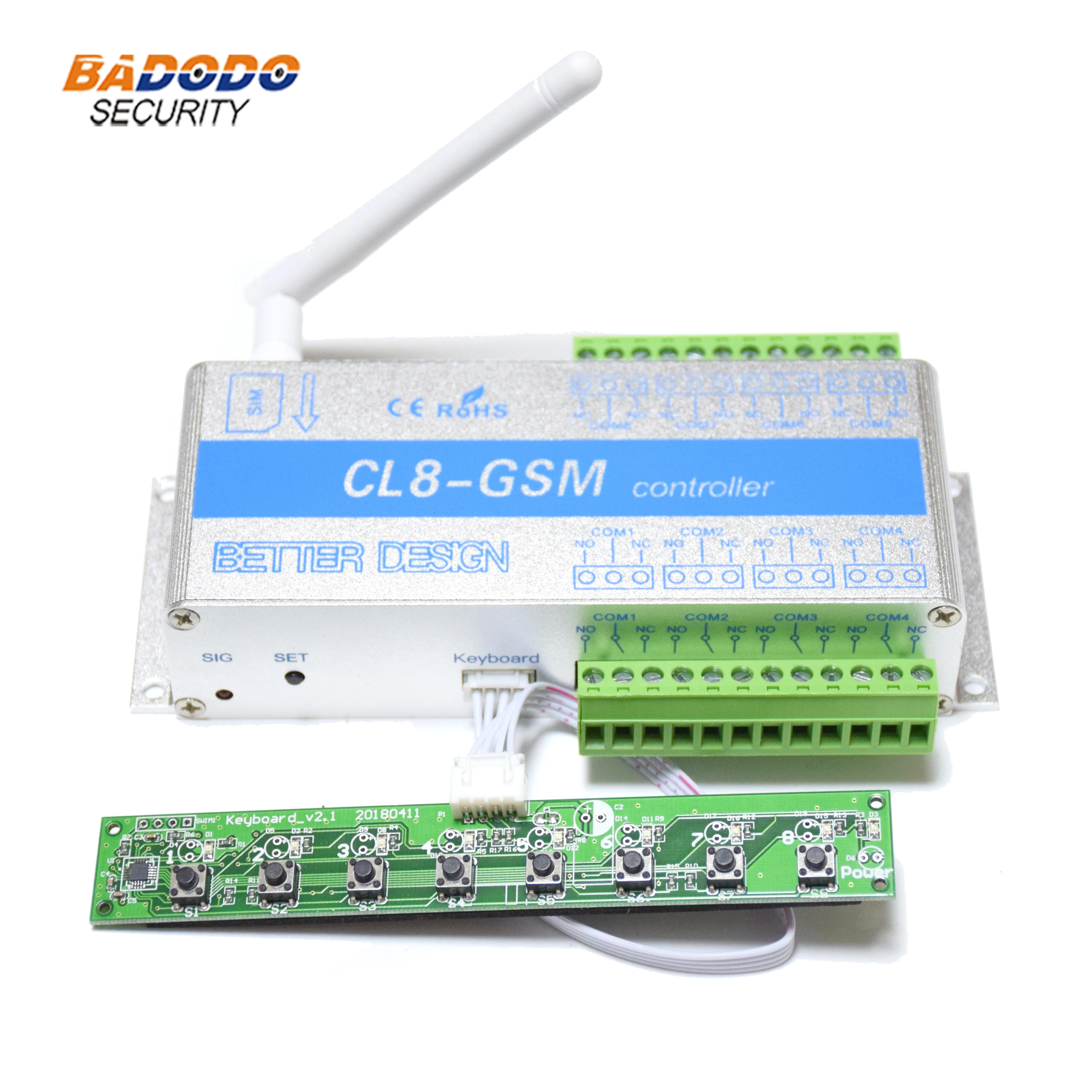Беспроводной GSM пульт дистанционного управления переключатель включения/выключения CL8-GSM 8-канальный релейный выход температуры и влажности Датчик являются опциональными