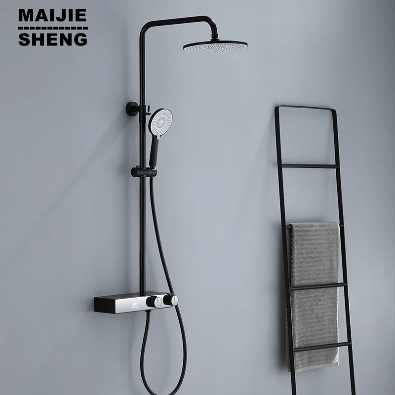 

Черный смеситель с цифровым дисплеем, насадка для душевой установки в ванную комнату, постоянная температура