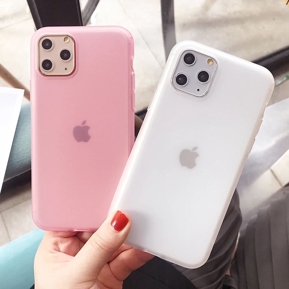 Прозрачный яркий однотонный чехол для телефона для iPhone 11 Pro Max X XR XS Max 6 6S 7 8 Plus Мягкая силиконовая задняя крышка на весь корпус Coque