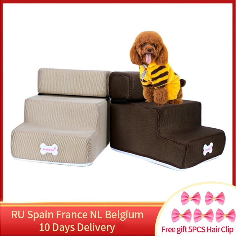 Promo Ladder Stairs Steps Removable Pet-Supplies Non-Slip-Ramp Dog Small for Cat Climbing Mesh aKwjMqV5B8n