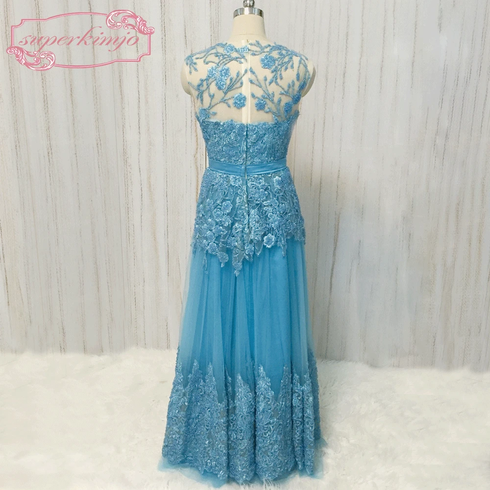 Реальное изображение Выпускные платья 2020 вырез лодочкой кружева бисером жемчуг а линия синие вечерние платья с бисером