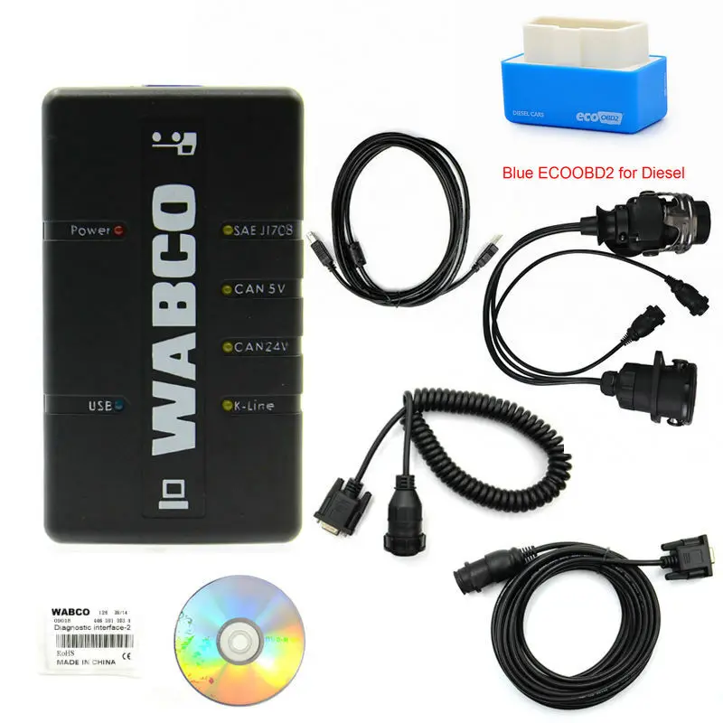 wabco Gift BLUE Набор для диагностики WABCO для грузовика диагностический интерфейс профессиональный WABCO диагностический WDI прицеп поддержка WABCO система - Цвет: wabco Gift BLUE