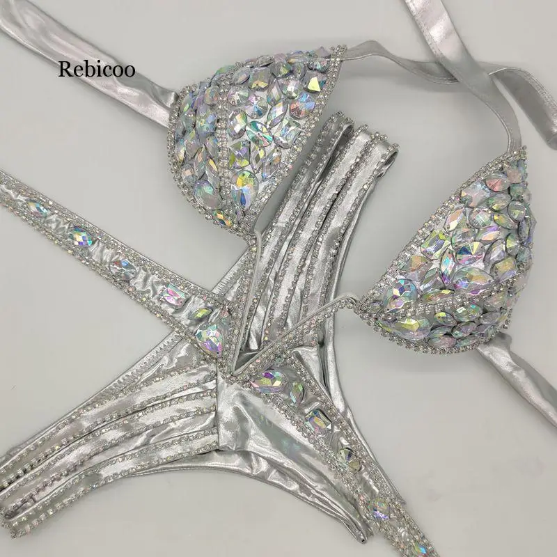 Sexy Women Bikin Luxury Rhinestone Swimwear 2020 Push Up Crystal Diamond Swimsuit Micro Bikini Set Newest Biquini