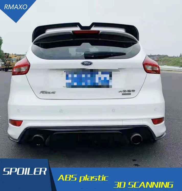 

For F ord Focus Spoiler FS High Quality ABS Material Car Rear Wing Primer Color Rear Spoiler For Ford Fo cus Spoiler 2012-2015
