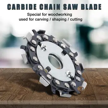 

8 Teeth Angle Grinder Chain Disc Anti-Kickback 2.5 Inch Wood Carving Disc Saw Blade with Double Saw Teeth #35