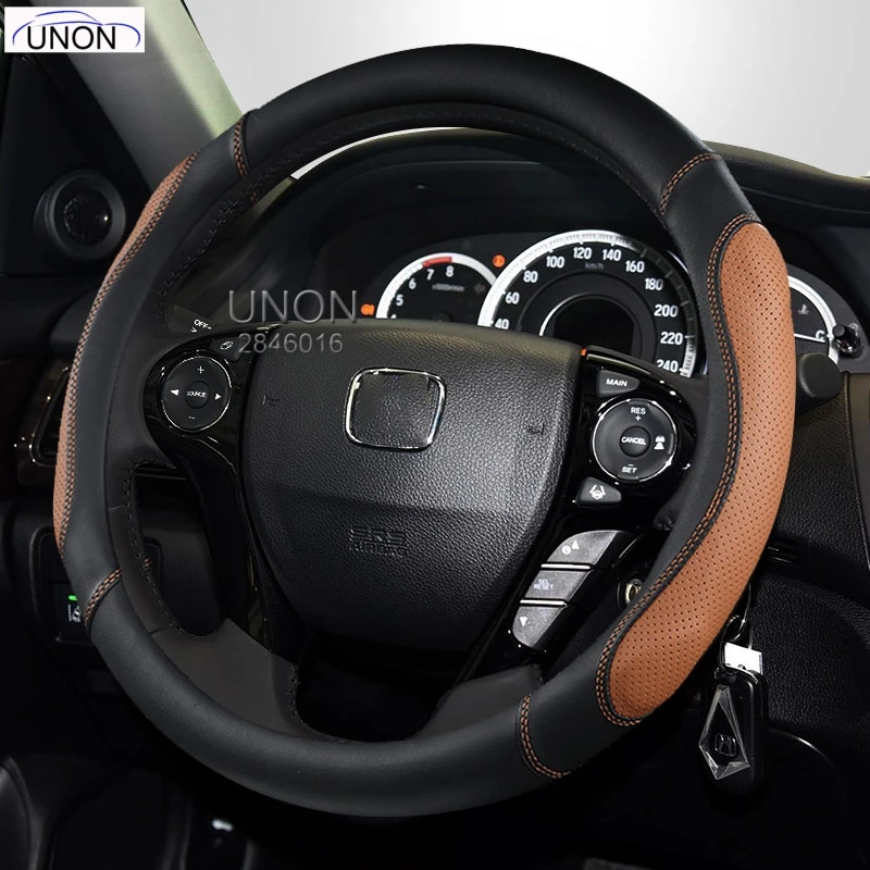 Supermicro Волокна Рулевое Колесо Чехлы для Honda Accord Fit Odyssey Jazz
