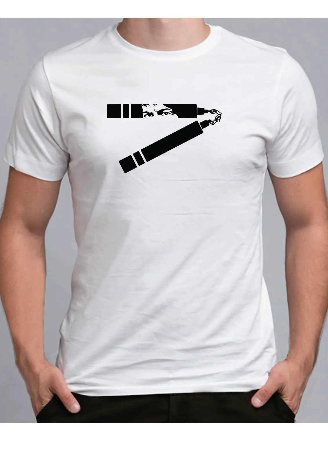 2019 New Brand Tops Cool T Shirt Bruce Lee Nunchucks T Shirt Game of Death Enter The Dragon Jet Kune Do Indie Modt Shirt Custom