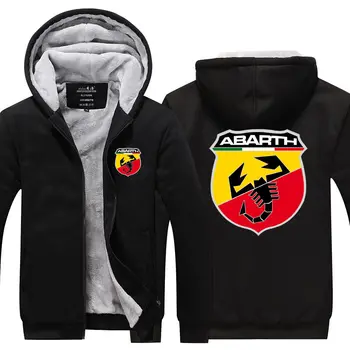 

New pattern men's jacket car logo Abarth coat winter casual zipper thicken sweatshirt fashion clothes