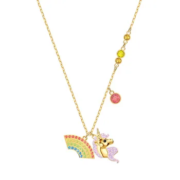 

MINA BEAR 2019 new high quality OUT OF THE WORLD WORLD UNICORN necklace charming crystal jewelry girlfriend anniversary love gif