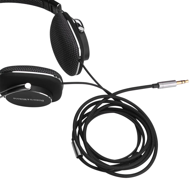 3.5mm OCC Nylon Audio Cable with mic For B&W Bowers & Wilkins P3 Mobile Hi-Fi/P3 Series 2 Headphones