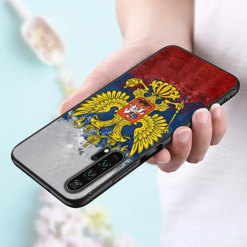 Черный силиконовый чехол России российские флаги Эмблема для huawei Honor 10i 9X8X20 10 9 8 Lite 8A 7A 7C Pro удобный телефонный футляр - Цвет: Style 09