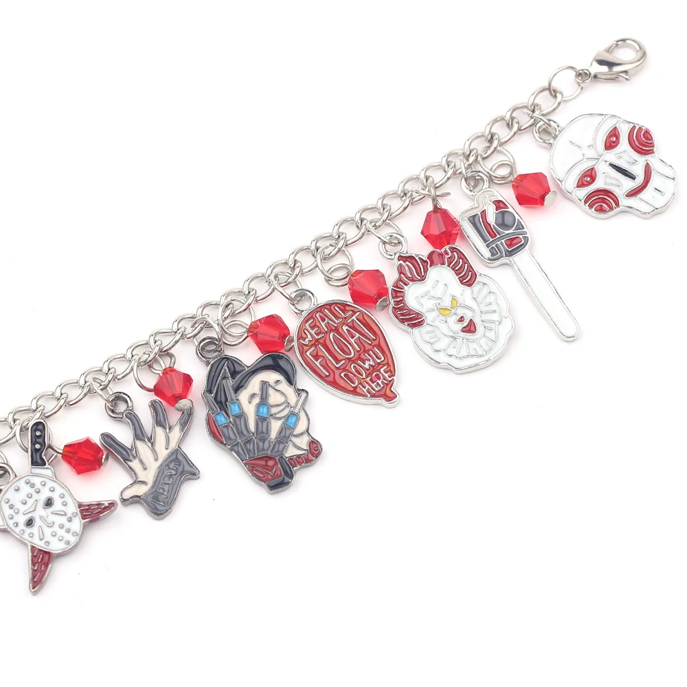 Чаки лицо браслеты Стивен Кингс это Пенни Wise Джейсон Хоккей ужас браслет Косплей Шарм Браслет Подарки для женщин
