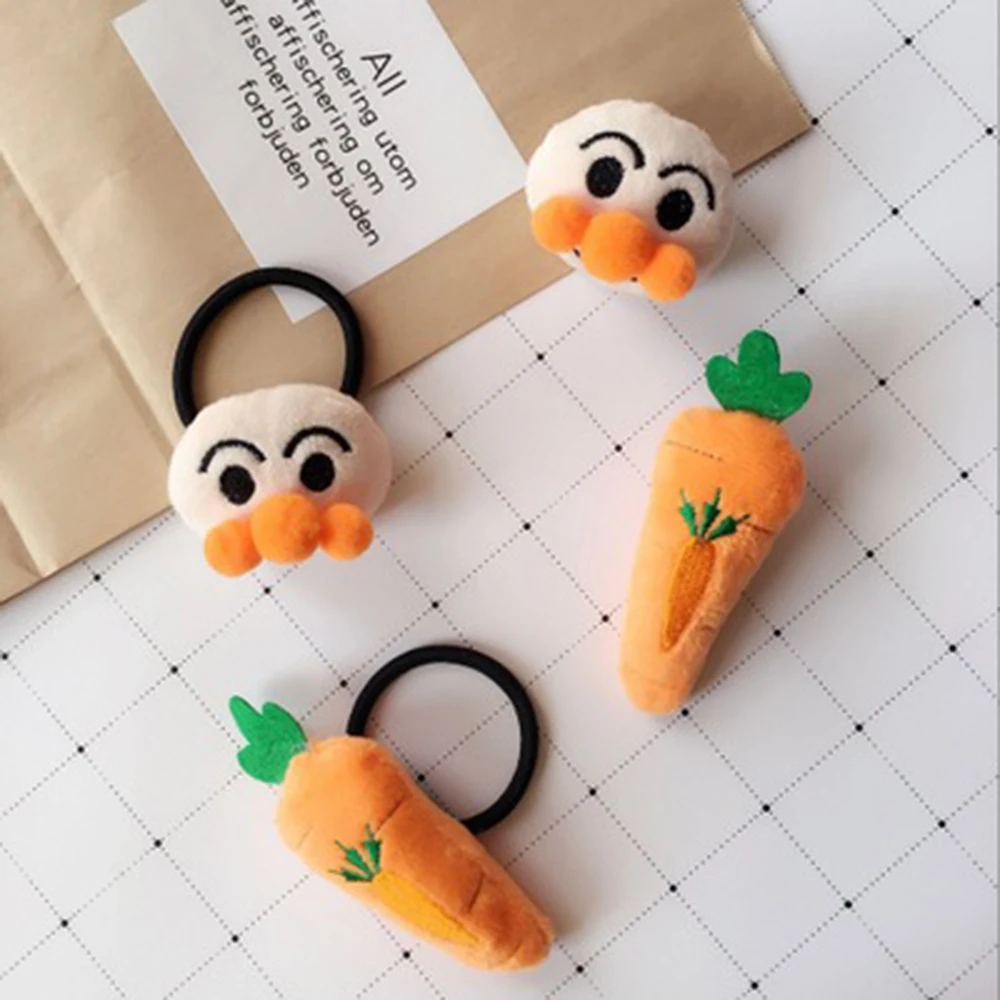 

Carrot Hair Rope Cute Cartoon Hair Ring Soft Sister Three-dimensional Doll Head Rope Hair Ornament Brooch Accessorie New Arrival