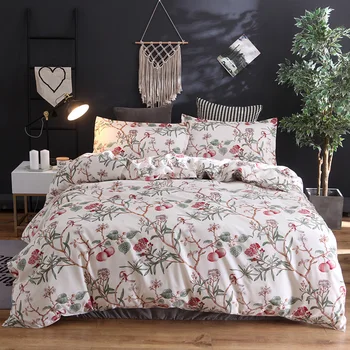 

Floral Fruit Duvet Cover Set polyester Bedding with Pillowcases Single Twin Queen King Size Bed linen 3pcs