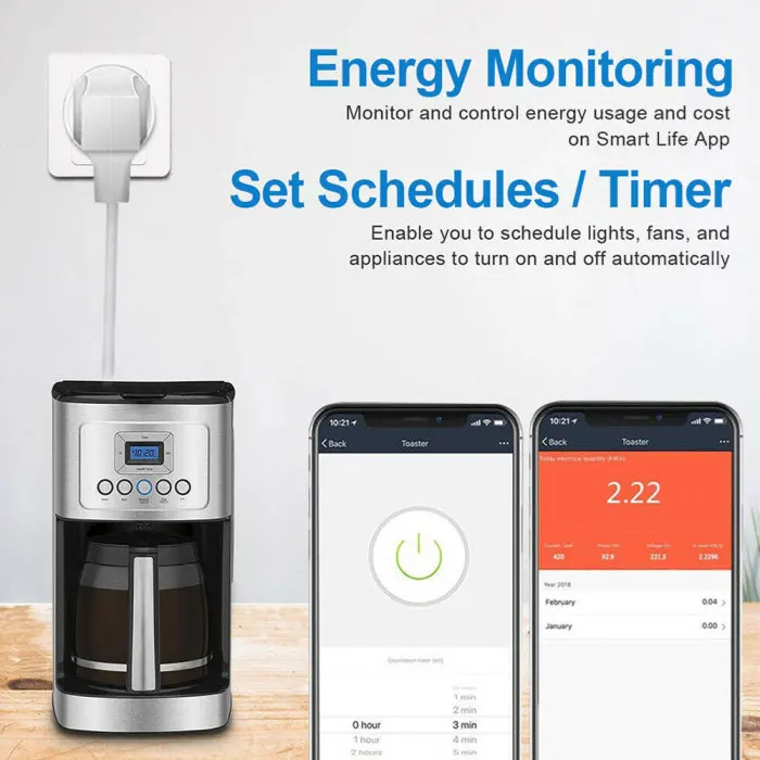 Wifi умная розетка ЕС вилка для iOS Android Amazon Alexa Google TN99