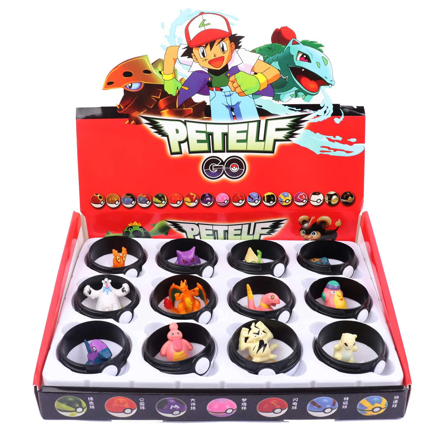 12 Pcs Pokemon Christmas Pikachu Action Figure Pokemon Game Poke Ball Model  Anime Figure Dolls Toy For Children Gift Pokeball