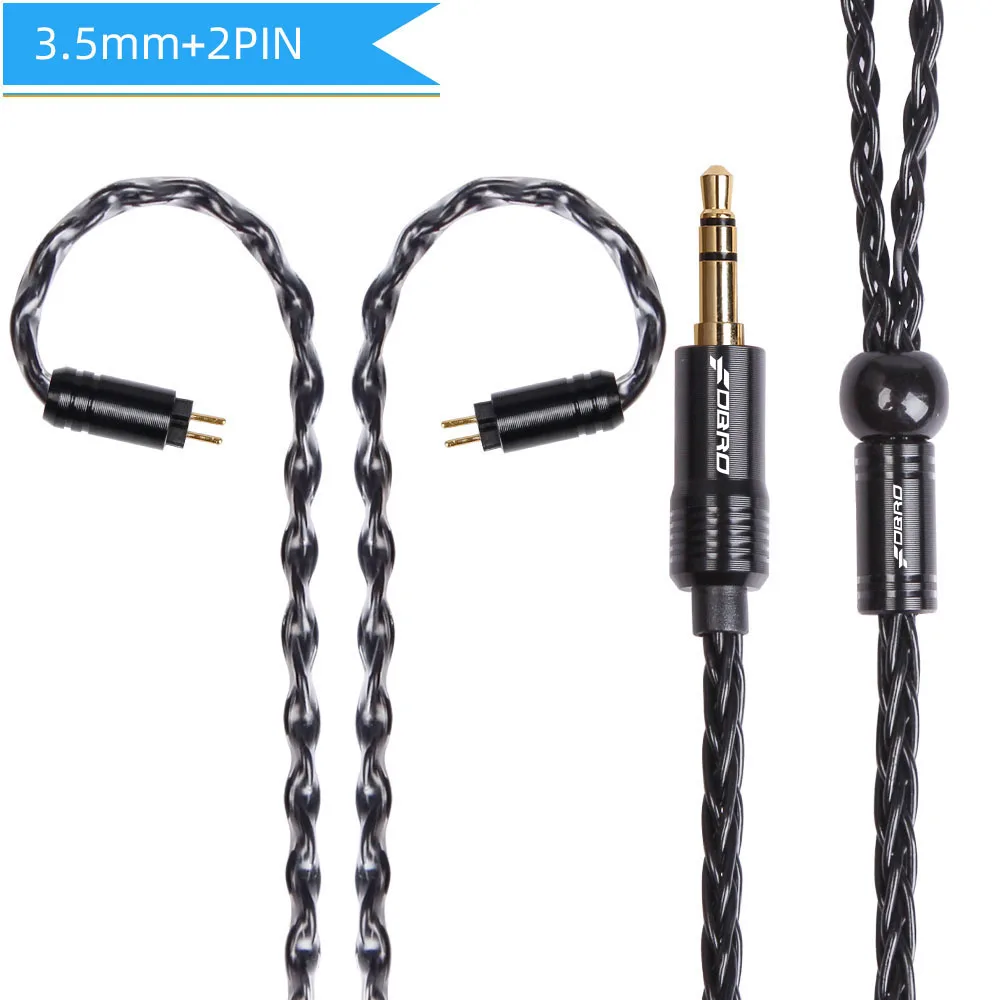 3.5mm 2PIN Black FDBRO 8 ядерный мини посеребренные компакт-дисков кабель IE80 MMCX 2Pin A2DC IM 2,5/3,5/4,4 мм балансный кабель для SE315 SE425 SE535 SE846 UE900 H3 - Цвет: 3.5mm 2PIN Black