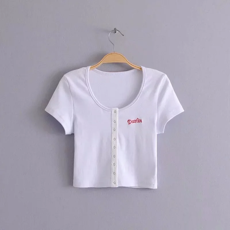 Женский однобортный облегающий укороченный топ повседневные многоцветные