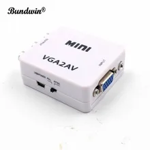 Mini 1080 p vga para av conversor adaptador hd rca cvbs av para vga conversor de vídeo