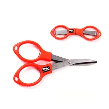 Hot-10pcs Trança afiada tesoura dobrável para corte de Aço Stainles Tesoura Cortador De Linha de Acessórios de Pesca Da Carpa enfrentar