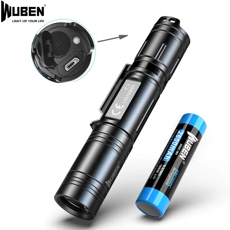 WUBEN L50 Lampe Torche LED de Poche Ultra Puissante et Rechargeable 1200  Lumens