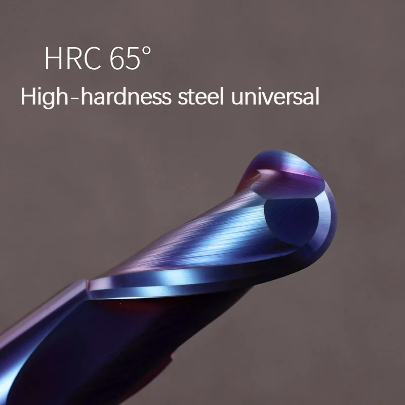 

Ball Nose End Mill Tungsten Carbide Cutter CNC Router Bit Milling Tool R0.5 6mm 8mm 10mm HR65 2 Flute milling cutter R0.5 R1 R2