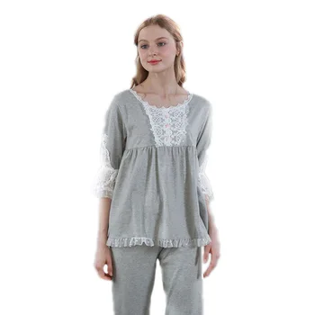 

Modal Pyjamas with Chest Pad Women's Spring Mid-sleeved Trousers Three-piece Home Service Women's Hedging Casual Home Suit