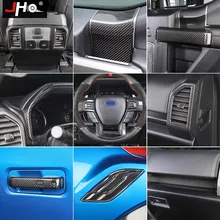 Jho Real Carbon Fiber Deurklink Spatbord Vent Outlet Overlay Cover Trim Voor Ford F150 2017-2020 Raptor 2018 accessoires 2019