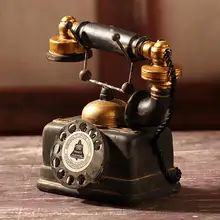 New Vintage Resin Telephone Model Miniature Craft Photography Props Retro Furniture Figurines