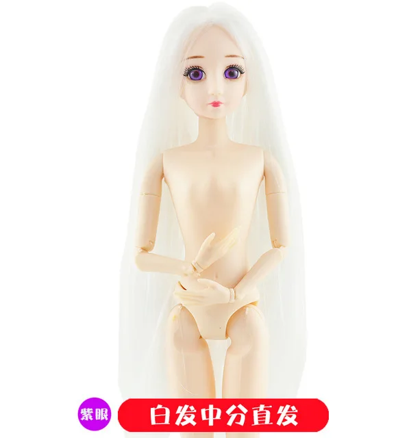 BJD кукла 30 см 20 подвижные шарнирные куклы 3D глаза Bjd пластиковая кукла для девочек игрушки длинный парик женский обнаженный тело мода Рождественский подарок - Цвет: C