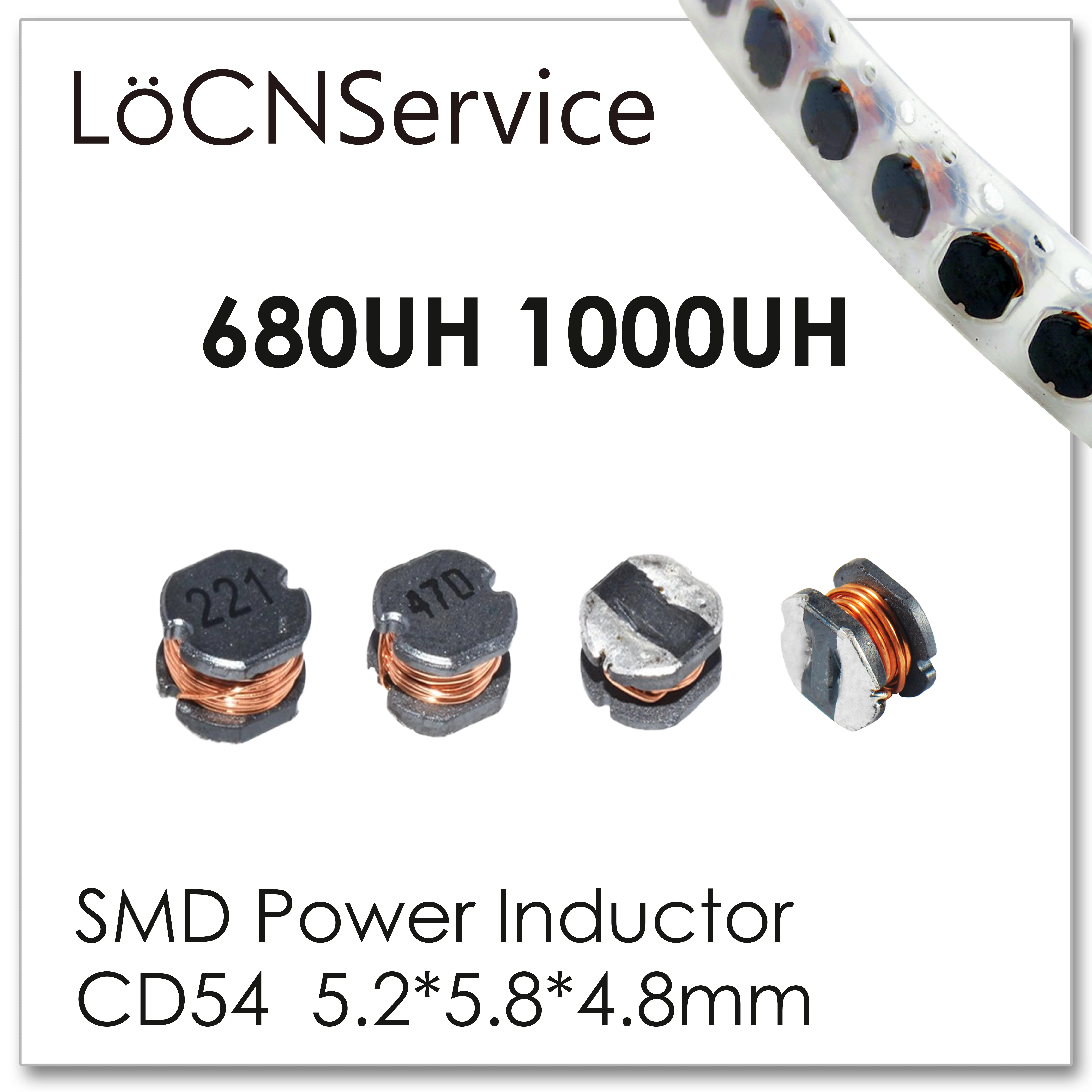LoCNService 500 шт. 1500 CD54 5 2x5 8x4 8 мм SMD 680UH 1000UH силовой индуктор 2*5 8*4 мм|Запасные части| |