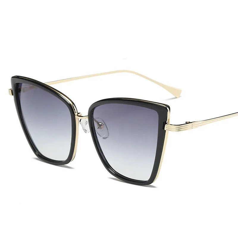 MuseLife ретро большие солнцезащитные очки кошачий глаз женские черные зеркальные солнцезащитные очки модные брендовые дизайнерские высококачественные Винтажные Солнцезащитные Очки