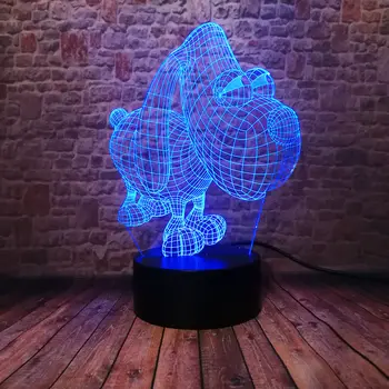 

Cute 3D Illusion Lamp LED 7 Colorful Change Desk Decor NightLight Dog Model Toys Baby