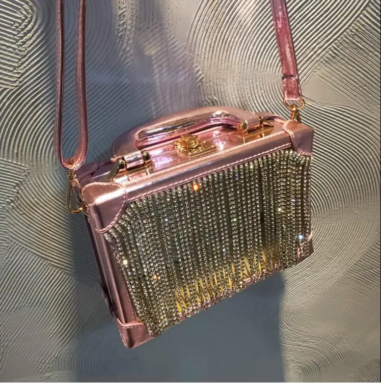 Роскошные женские вечерние сумки-клатчи из искусственной кожи с кисточками и бриллиантами, женские сумки через плечо