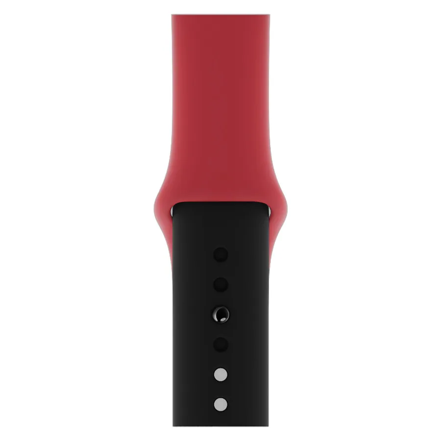 Red black Двойной Цвет спортивные полосы для наручных часов Apple Watch, ремешок 5 4 3 2 1 силиконовый ремешок для наручных часов Apple Watch iwatch серии 38/40 мм/42 44 мм аксессуары - Цвет ремешка: Red black