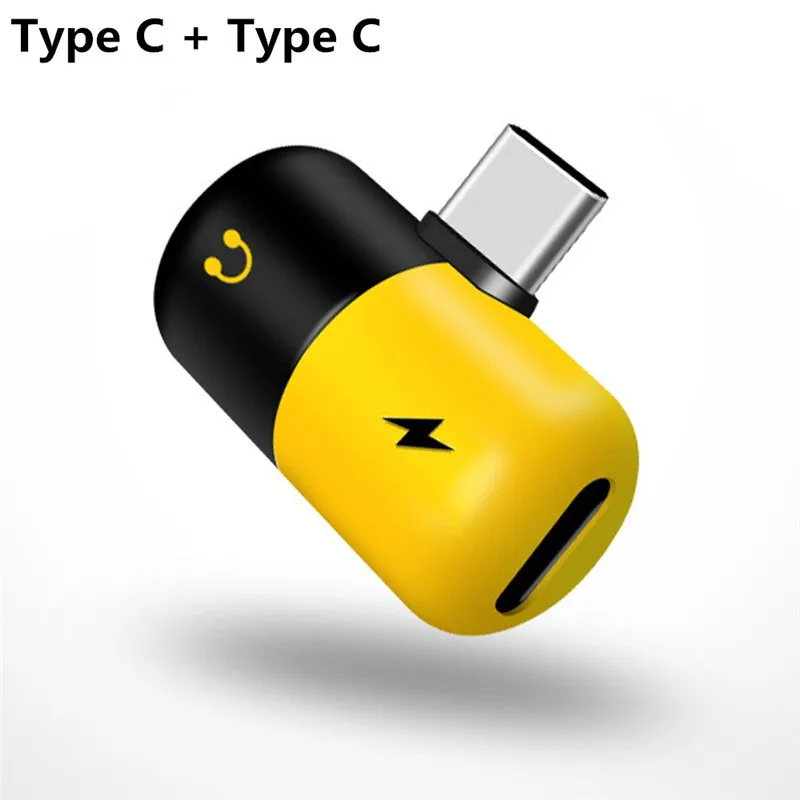 2 In 1 USB Type C to Jack 3.5mm USB C Charging Audio Converter Adapter Mini USB C Jack Aux Splitter Headphone Adapter For Huawei - Цвет: Type C to Type C