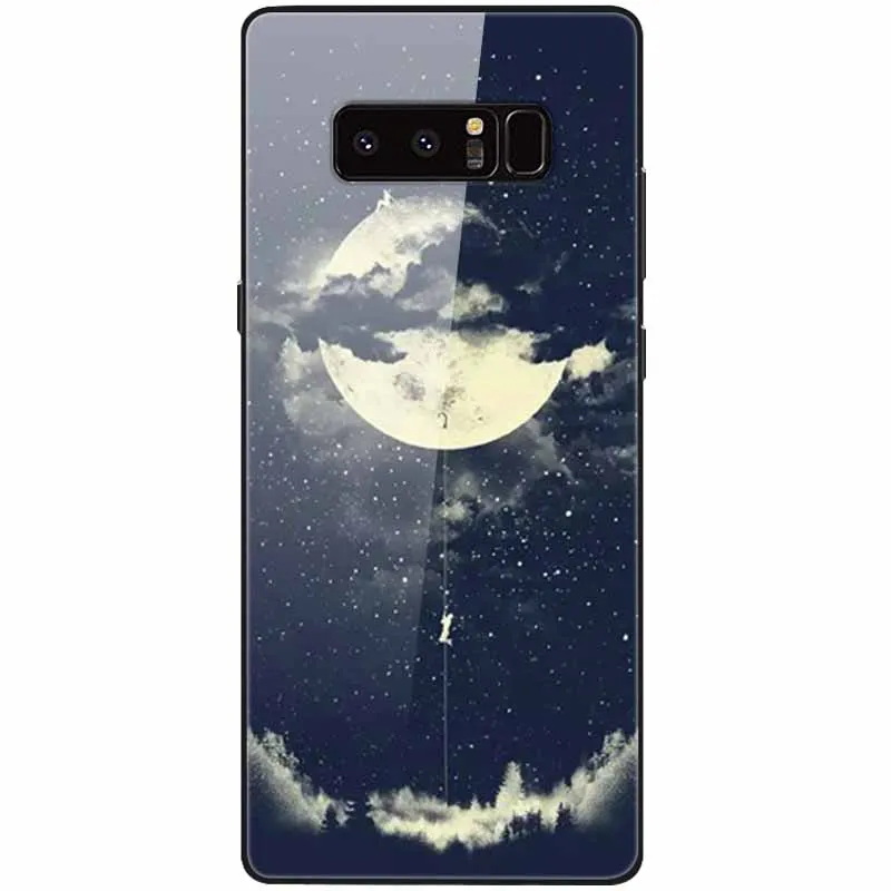 cute phone cases for samsung  Tempered Glass Cover For Samsung Note 8 Case Note9 Hard Protective Funda For Samsung Galaxy Note 10 Plus 9 Cases Luxury Bumper kawaii phone case samsung Cases For Samsung