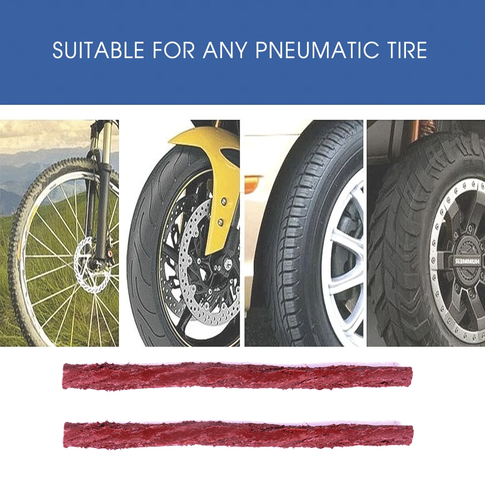 9pcs Kit de Réparation Pneu Tubeless Voiture Moto Auto Crevaison + 5X Mèche  Neuf