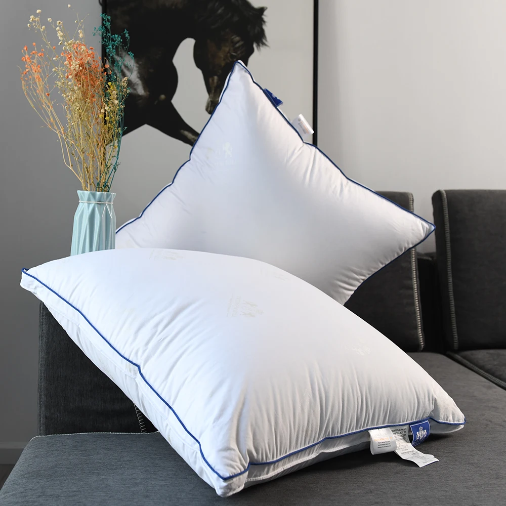 Soft Down Pillows for Sleeping Queen White Goose Down Feather Bed Pillow Inserts 100% Cotton Cover, Lightweight for All Sleep 2