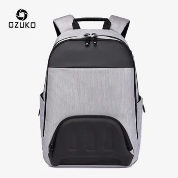 

OZUKO 15.6inch USB Charging Laptop Backpacks Color Patchwork Backpack for Male Student School Bag Men's Travel Rucksack mochila