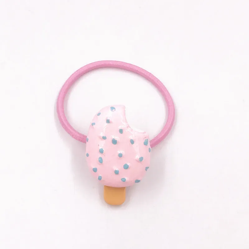 1PCS Candy Cake Ice cream Girls Hairbands Kids Elastics Hair Bands Hair Accesorios Children Hair Rope Headwear hair ties - Цвет: 14