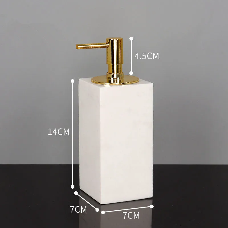 Bathroom Accessories Marble Soap Dispensers/Dish Toothbrush Holder Gargle Cups Tray Wedding Gifts Gold Head White By Piece