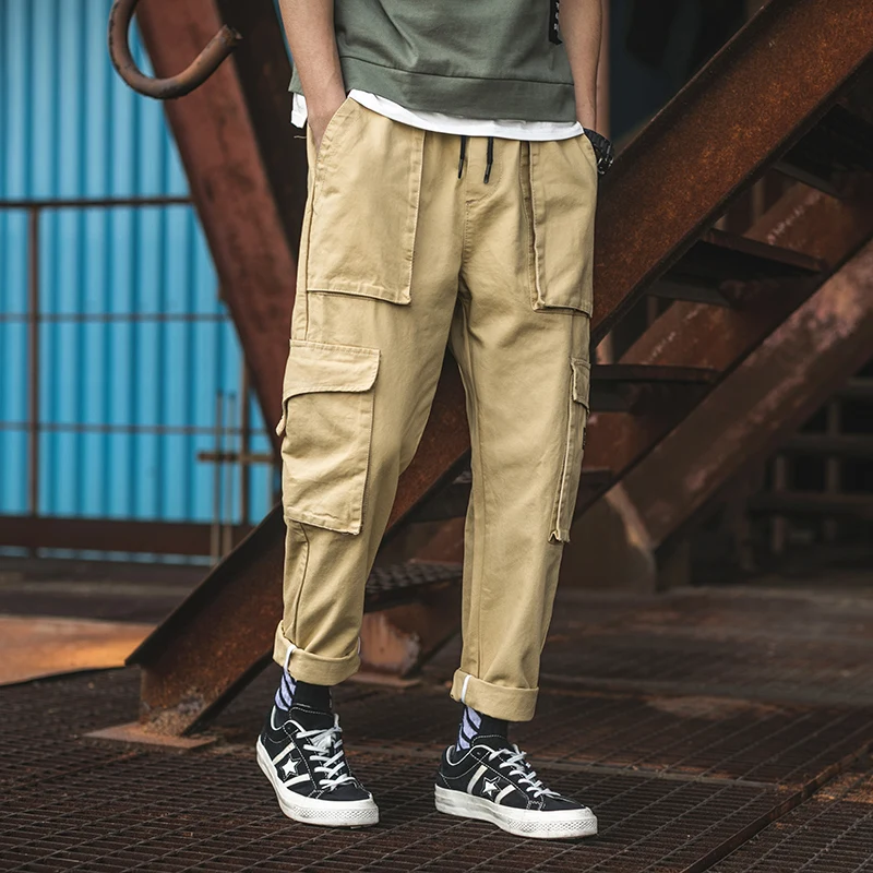 Красивые мужские брюки с карманами и эластичной резинкой на талии зеленого цвета и цвета хаки, штаны-шаровары в стиле хип-хоп, спортивные штаны, повседневные брюки для бега, мужские M-3XL